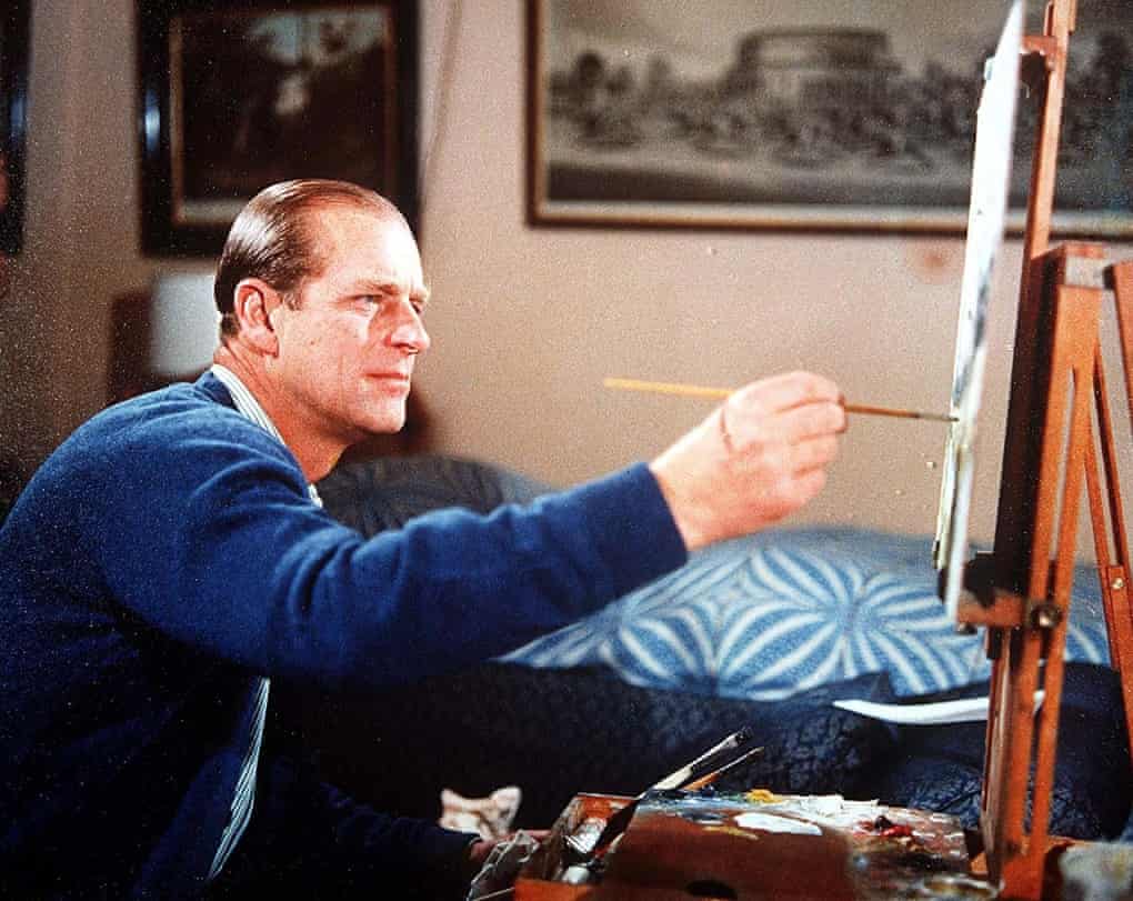 A still image of Prince Philip painting in 1969, from the documentary Royal Family which took a behind-the-scenes look at the Windsors. Photograph: Joan Williams/Rex Shutterstock