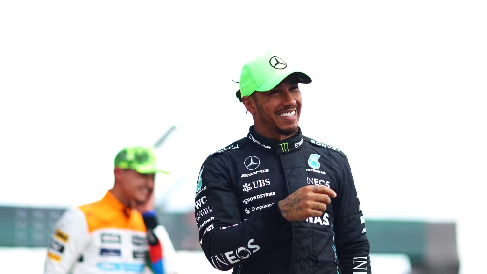 Hamilton made it two Brits on the podium with a strong drive to third