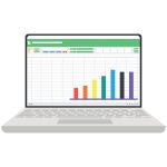 Laptop and spreadsheet