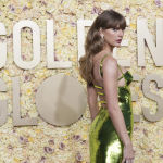Taylor Swift arrives at the 81st Golden Globe Awards on Sunday, Jan. 7, 2024, at the Beverly Hilton in Beverly Hills, Calif. (Photo by Jordan Strauss/Invision/AP)